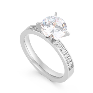 New Arrival 18K Gold Plated 316L Stainless Steel Zircon Wedding <b>Couple</b> <b>Rings</b> Fashion Finger Jewelry For Men Women Waterproof Hyp - Product Image 3