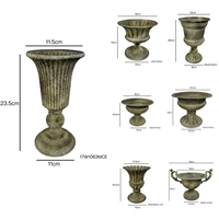 Grand vase en fer vintage style ferme campagnarde, design marbré classique, gris rétro, pour mariage, salon et table à manger