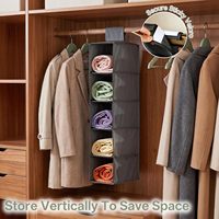 Organisateur de vêtements suspendu pour armoire, sac de rangement pliable grande capacité pour vêtements et chapeaux