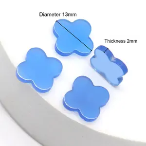 Venta Directa <span class=keywords><strong>de</strong></span> Fábrica <span class=keywords><strong>de</strong></span> Joyería-Collar Pendientes Belleza Cuidado Personal Ágata Azul Natural Calcedonia Trébol <span class=keywords><strong>de</strong></span> <span class=keywords><strong>Cuatro</strong></span> <span class=keywords><strong>Hojas</strong></span> Piedra Plana - Product Image 1