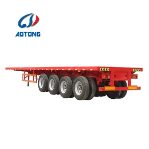 गुणवत्ता 3 धुरा फ्लैटबेड अर्ध ट्रेलर 20ft 40ft कंटेनर परिवहन ट्रक ट्रेलरों