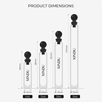 Flacons d'échantillons de parfum miniatures en verre transparent personnalisables et rechargeables de 1 ml, 2 ml, 3 ml avec bouchon à bille pour huiles essentielles