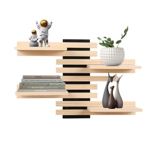 <b>Wall</b> <b>Mounted</b> Wooden <b>Shelf</b> 4 Layers Solid Wood Storage Rack For Home Decoration - Product Image 5