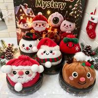 Jouet en peluche Squishy en forme de boulette de Noël, en fibre de polyester, moelleux, sensoriel, anti-stress, à presser, boîte cadeau, SqueezeToy