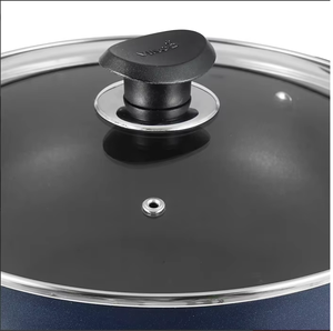 Aluminium Deep Kadai with Non-Stick Coating, Heat-Resistant Eco-Friendly Build, <b>Induction</b>-Compatible Base, and Glass Lid - Product Image 5