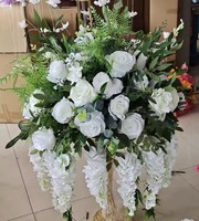 Décoration de mariage personnalisée réaliste, centre de table, boule de fleurs en soie rose, design moderne, longue durée, pour la maison