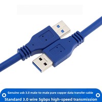 Cable de Datos USB 3.0 Macho a Macho de Doble Cabeza con Conductor de Cobre para Transferencia de Datos en Computadoras Personales y Teléfonos Móviles