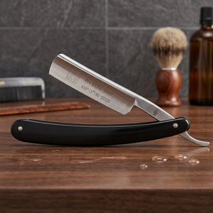 Afeitadora de barbero de acero inoxidable ZY34779 con una sola hoja, lista para usar, con mango de ABS, no desechable, para rostro masculino - Product Image 3