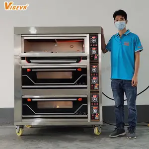 Harga Oven Elektrik Peralatan Toko Roti Bersertifikat Mesin Oven Pizza untuk Memanggang Roti Pizza