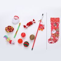 Nouveaux jouets à mâcher de Noël fantaisie pour chats et chiens, ensemble de chaussettes de Noël en peluche et plastique, jouet à mâcher pour chatons et chiots, style Noël