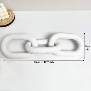 Decoración de eslabones de cadena de madera, decoración de cadena de 3 eslabones, madera de pino tallada, decoración moderna para el hogar para casa de campo, sala de estar, dormitorio, librería - Product Image 2