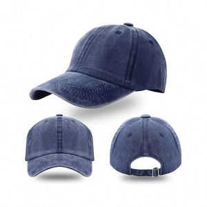 Wholesale Custom Logo Blank Washed Unstructured Low Profile Dad Hat Cotton <b>Plain</b> Strapback Vintage Baseball <b>Cap</b> - Product Image 4
