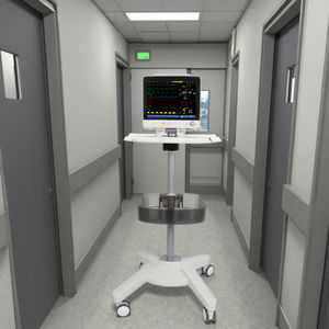 Lega di alluminio del carrello medico pneumatico moderno della sonda con il cestino di stoccaggio per uso dell'hotel e dell'ospedale - Product Image 5