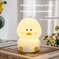 Lampe de nuit LED mini canard mignonne pour filles - Lumière douce et chaude, protection des yeux, contrôle par capteur, rechargeable, changement de couleur, garantie de 2 ans