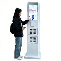 Borne de recharge OEM étanche avec écran publicitaire, distributeur automatique de batteries externes, borne de location de batteries externes en libre-service pour les entreprises