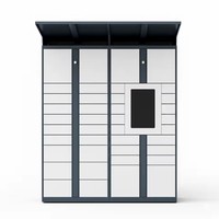 Casier intelligent en acier Linqu pour extérieur, personnalisé, étanche, résistant à la rouille, assemblé, multi-portes, avec serrure électronique haute fréquence