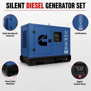 Generador Diésel con Motor Cummins Weichai Original de 40KW 50KVA 100KW 125KVA 150KVA con Certificaciones EAC EPA CE SONCAP SGS UKCA ROHS para Centro de Datos - Product Image 6