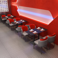 Ensemble de meubles modernes pour restaurant commercial : canapés, bancs et tables, chaises pour café, table et chaises pour hôtel Grand Plaza