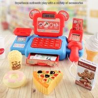 Ensemble de jeu de simulation de supermarché pour enfants avec caisse enregistreuse jouet avec son et lumière scanner