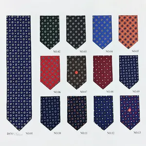 Cravatta da uomo tessuto floreale moda Jacquard Design 100% poliestere microfibra tessuto per cravatte