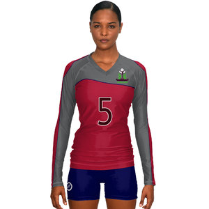 Damen Langarm Sublimation Volleyball Trikot Anpassbare Uniform für Volleyballs pieler - Product Image 1