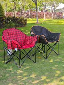 Chaise de <span class=keywords><strong>camping</strong></span> pliante en métal, style minimaliste italien, portable, rembourrée, double couche, surdimensionnée, pour l'extérieur - Product Image 3