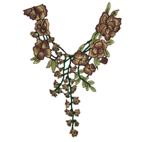 Collier/Accessoire de vêtement en dentelle brodée hydrosoluble à motif floral de style ethnique pour robes ethniques féminines