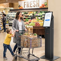 Kiosque tactile en libre-service avec support pour caméra, imprimante et scanner, idéal pour les kiosques de paiement en supermarché