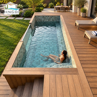 Achetez une piscine préfabriquée sur mesure de grande taille pour patio, avec fenêtre en verre extérieure, en fibre de verre, hors sol, type conteneur maritime de 40 pieds