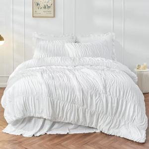 <span class=keywords><strong>Queen</strong></span> Lichtgrijs Effen 100% Polyester 3-delig Dekbedovertrekset - Eenvoudige Stijl 200TC Draadtelling All-Season Beddengoed - Product Image 5