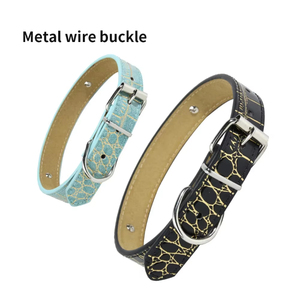 Collar Personalizado para Perro y Gato, Elegante y Sencillo, de Cuero PU con Pedrería, Impermeable, con Patrón Impreso y Letras Personalizadas - Product Image 4