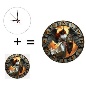 Round Wooden Wall <b>Clock</b> 25cm <b>Large</b> Numeral Silent Non Ticking Easy Read Home Living Room <b>Clock</b> - Product Image 1