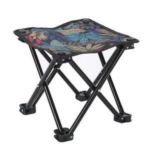 Camping Chair <b>Folding</b> Stool Metal Square Collapsible Outdoor Camping Furniture Set With <b>Table</b> - Product Image 2