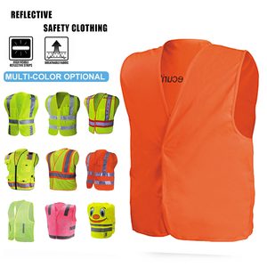 เสื้อกั๊กนิรภัยสีสะท้อนแสงแอนซีคลาส2กันน้ำไฟ LED สีสะท้อนแสงมองเห็นได้ชัดเจนไซส์ใหญ่พิเศษเสื้อผ้าสีส้ม - Product Image 3