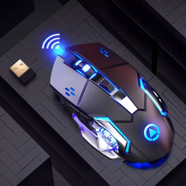Gaming Mouse Custom Logo Wireless Rechargeable  Usb Silent LED Colorful Lights Computer Pc Mouse