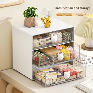 Boîte de rangement en plastique de <span class=keywords><strong>bureau</strong></span>, type tiroir, porte-stylos de <span class=keywords><strong>bureau</strong></span>, organisateur de papeterie, cosmétiques, étagère de rangement empilable multicouche - Product Image 3