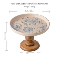 Assiette de table en céramique et porcelaine moderne à motif végétal, jetable, pour fête, café, fruits, bijoux, en bois, 8,5 pouces