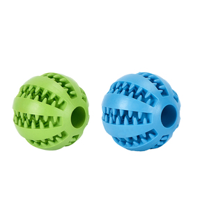 Özel sert katı kauçuk çiğnemek oyuncak topları ile delik, dayanıklı sıçrama topu interaktif köpek Fetch & eğitim için - Product Image 2