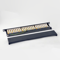 Panel Patch CAT6 Terlindung 1U 48 Port Densitas Tinggi FTP RJ45 Rakitan Rak dengan Kontak Berlapis Emas 48 Port CAT6 STP Patch Panel