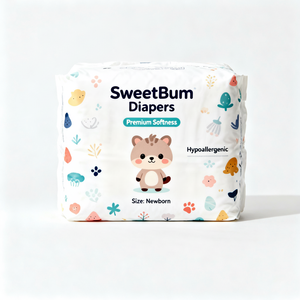 PEQUEÑO MOQ Pañales de bebé de alta absorción al por mayor con protector de fugas y sensación de algodón suave Pañales de bebé transpirables desechables para niños - Product Image 1