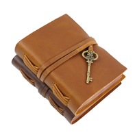 Carnet de voyage vintage en cuir pleine fleur style rétro nostalgique AliExpress, bloc-notes fait main avec reliure à feuilles mobiles et papier kraft