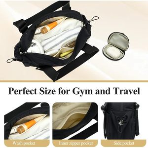 Mini Borsa da Palestra per Donne, Piccola Borsa Sportiva Trapuntata con Tracolla Regolabile, Scomparto Impermeabile, Portamonete, Borsa Casual per Fitness - Product Image 6