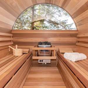 <span class=keywords><strong>Sauna</strong></span> de Madera Maciza con Diseño de Barril para 4-8 Personas, Opciones de Calefacción Dual, para Exteriores, Sala de Estar, Villa, Salud, con Cristal de Media <span class=keywords><strong>Luna</strong></span> - Product Image 3