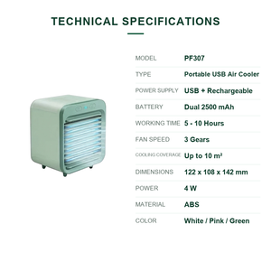 Mini-refroidisseur d'air compact à alimentation USB, ventilateur portable 3 vitesses, design compact, ventilateur de bureau personnel <span class=keywords><strong>pour</strong></span> chambre et bureau - Product Image 5