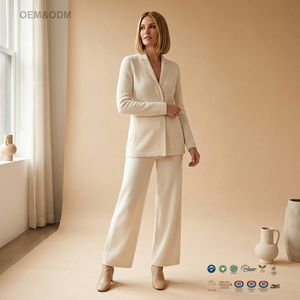 <span class=keywords><strong>Cardigan</strong></span> Blazer OEM da Donna in Puro Cashmere 100%, Elegante, Autunnale, a Maniche Lunghe, Collo a V, Tinta Unita, Vestibilità Morbida - Product Image 1