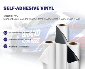 Vinilo Autoadhesivo Imprimible con Tinta Eco-Solvente, Removible, de 100 micras, Blanco, Material Publicitario, Disponible Todo el Año, Artículo Popular - Product Image 2