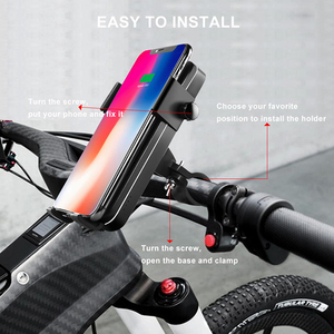 Cargador Inalámbrico Multifuncional, Soporte para Teléfono Móvil, Banco de Energía Recargable de 5000 mAh para Manillar de Bicicleta con Linterna - Product Image 6