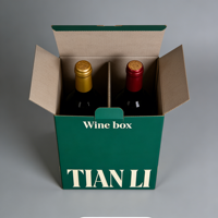 Boîte d'expédition de boissons à 5 couches avec séparateur, design personnalisé, écologique, recyclable, pour vin, bière et jus