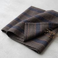 Kain Linen Murni Ramah Lingkungan, Dicuci Pasir, Benang Lembut, Tekstil Bergaris untuk Kemeja Musim Panas dan Busana Boho
