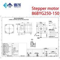 Kit Motor Stepper Hibrida EMTCH NEMA 34 12Nm-Torsi Tinggi CNC 60V Sudut Langkah 1.8